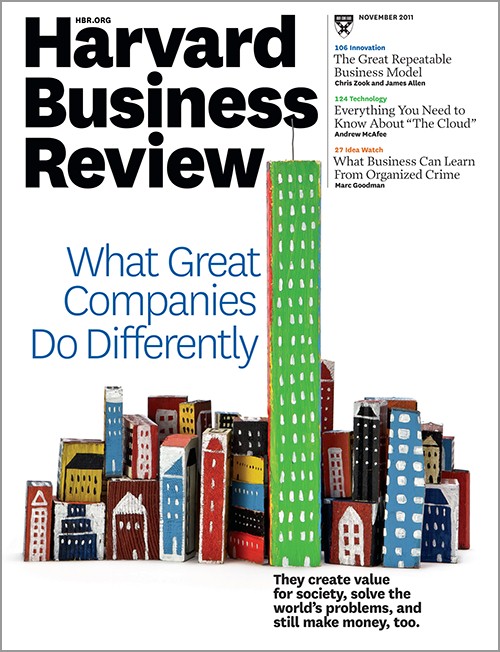an image showing buildings and the Harvard Business Review logo