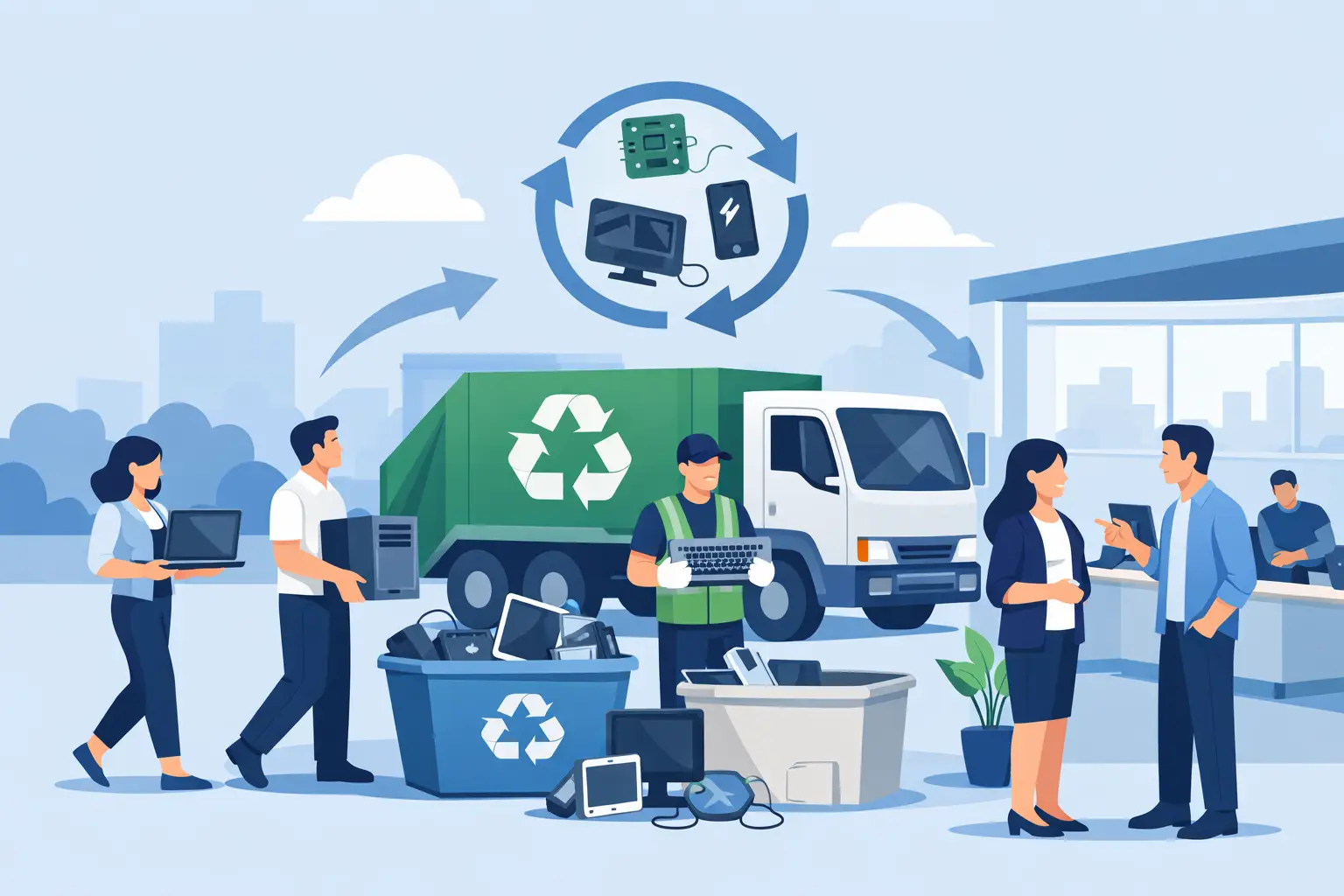 How e-waste recycling events for offices work