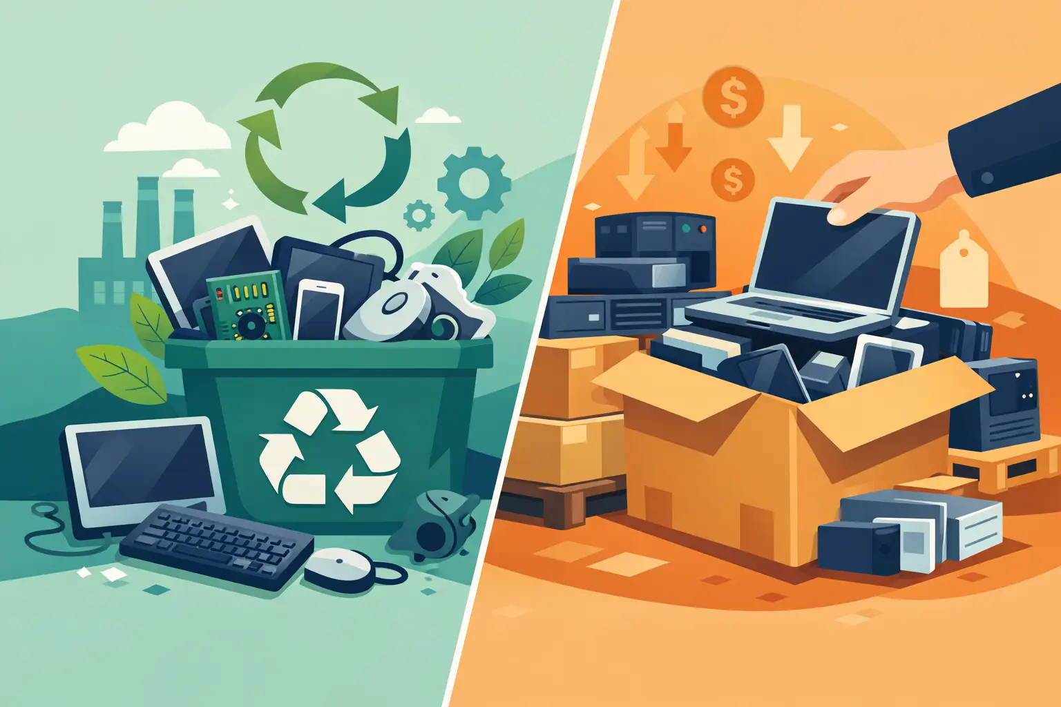Electronic Recycling Versus Liquidation Choices