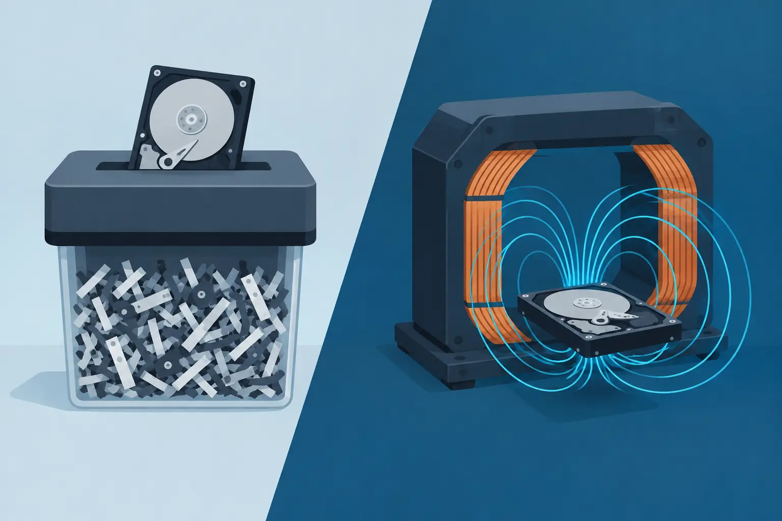 Physical Shredding Versus Degaussing for Data